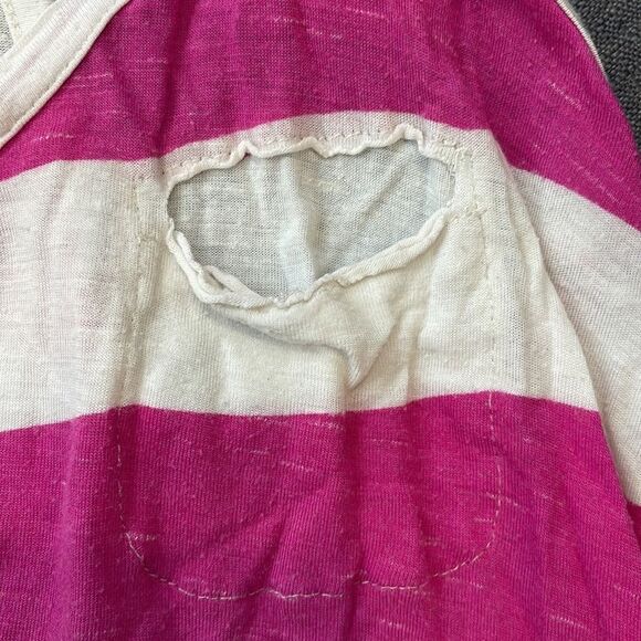 Racerback Thick Stripe Hot Pink Tank with breast pocket - Picture 5 of 6